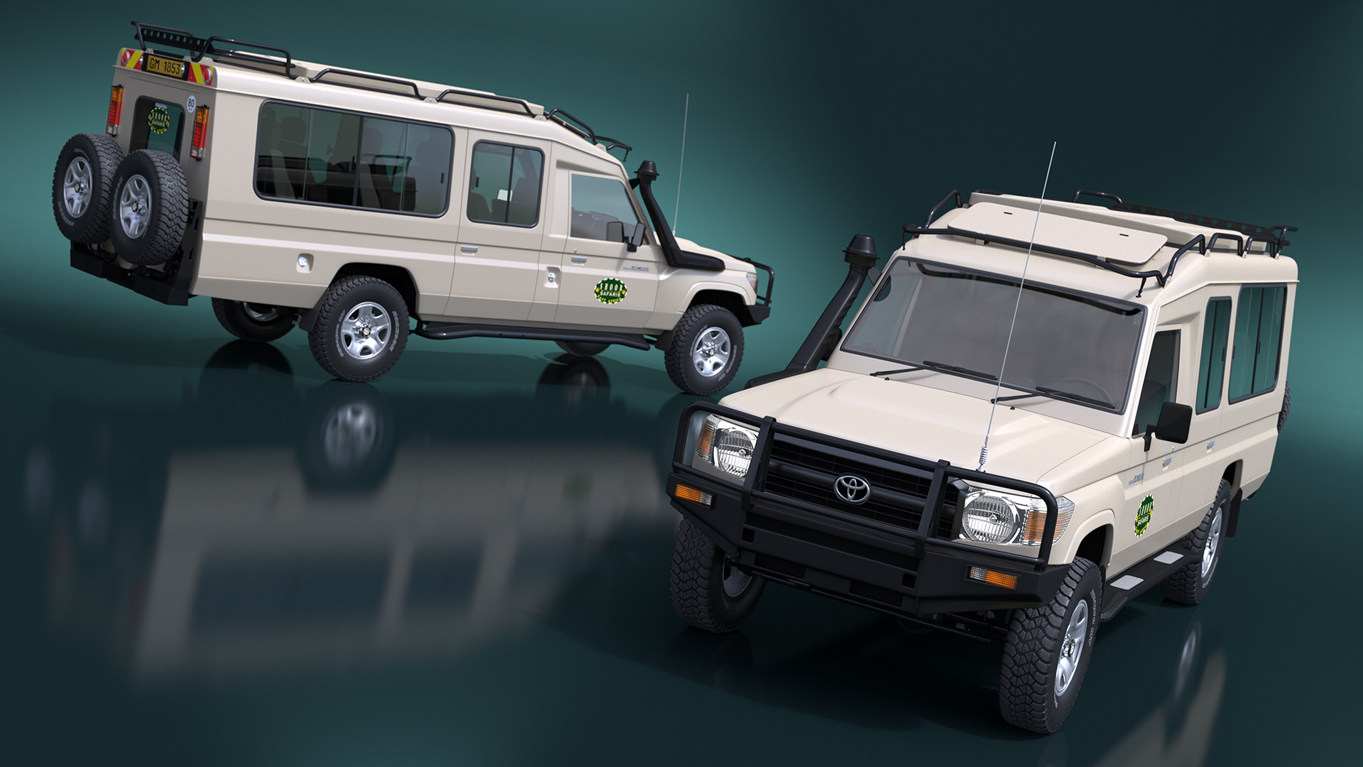 Toyota Land Cruiser Safari Beige Clean Simplified 3D model