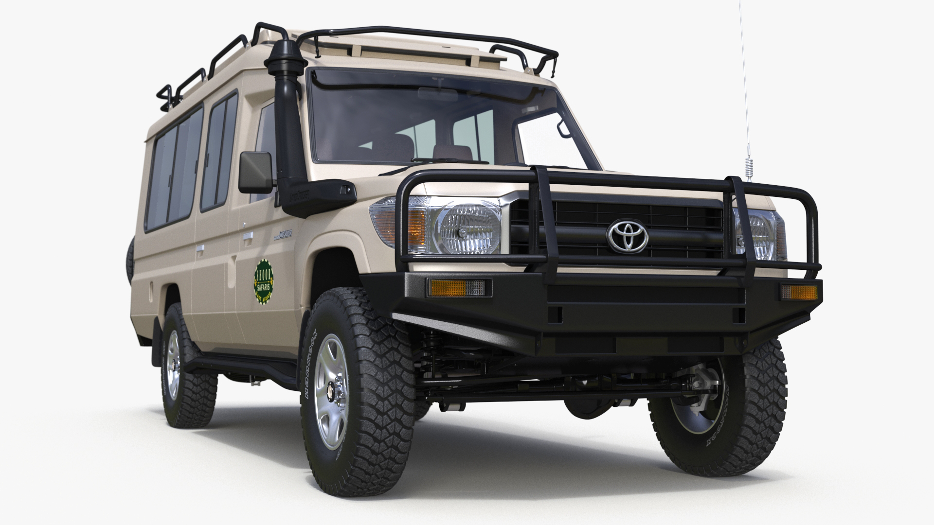 Toyota Land Cruiser Safari Beige Clean Simplified 3D model