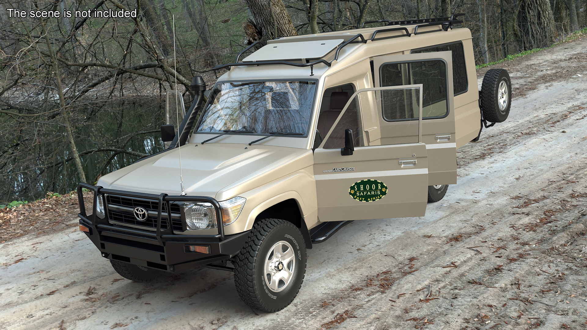 Toyota Land Cruiser Safari Beige Clean Simplified 3D model