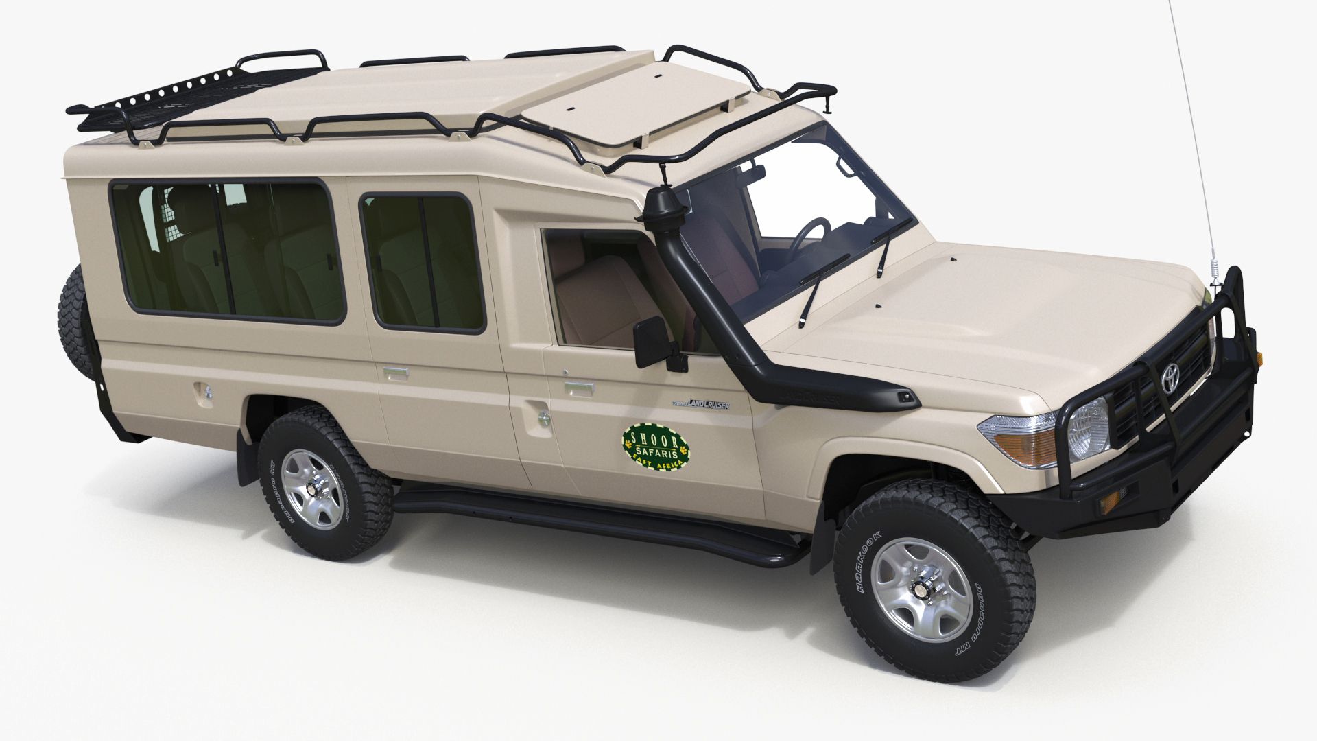 Toyota Land Cruiser Safari Beige Clean Simplified 3D model