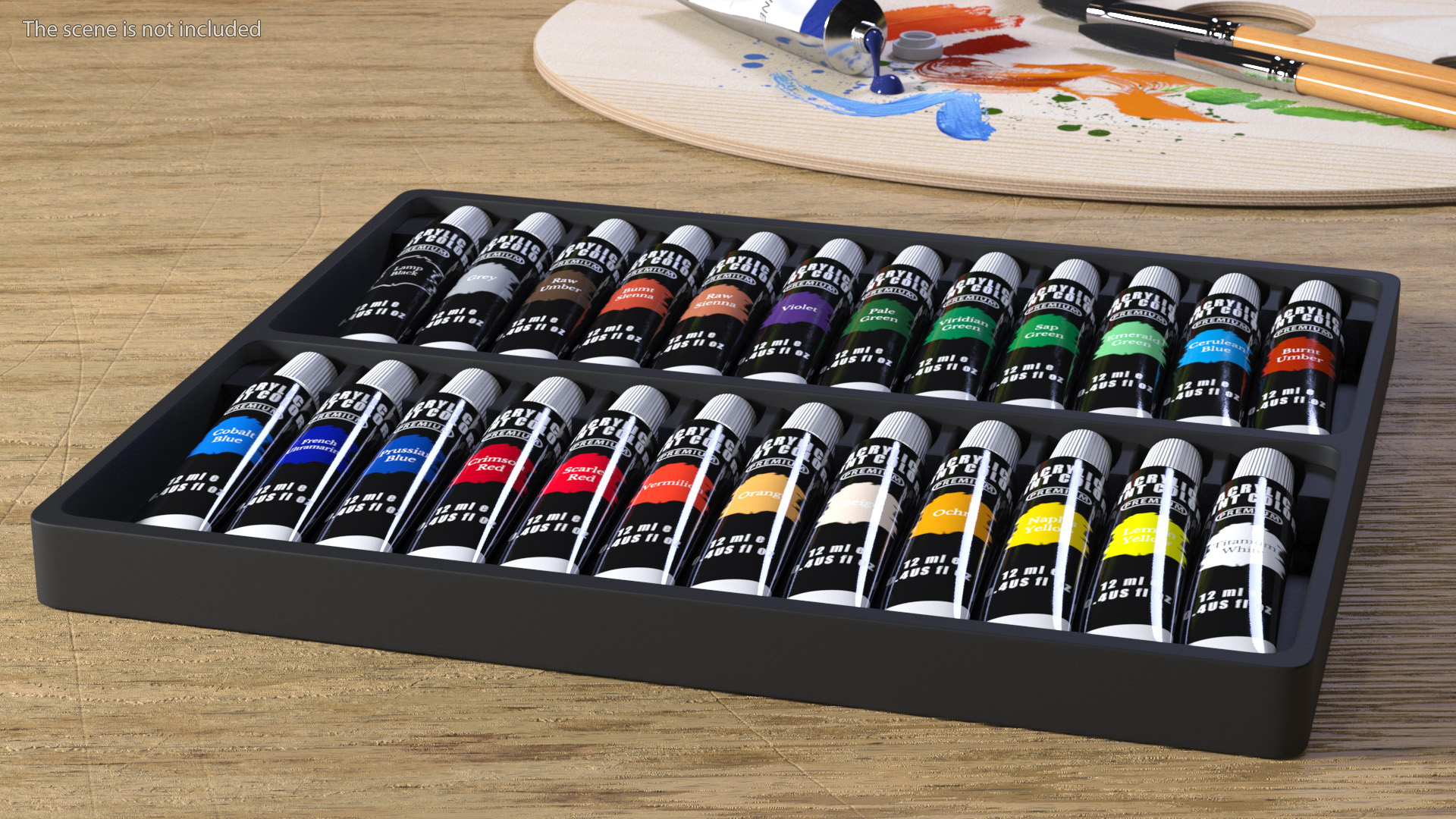 3D model Acrylic Paints in Tubes Emooqi