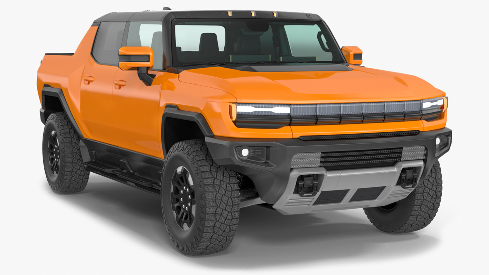 Luxury Electric SUT Truck Orange 3D