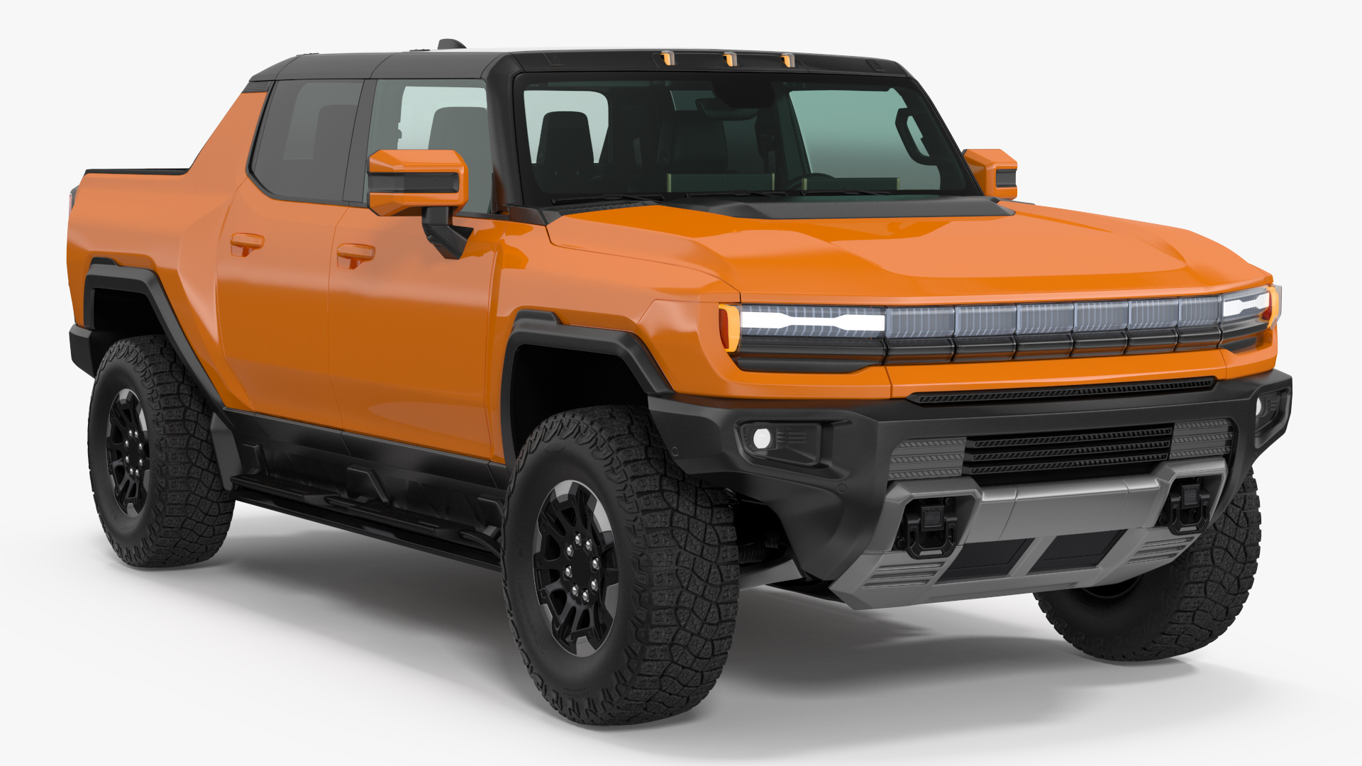 Luxury Electric SUT Truck Orange 3D