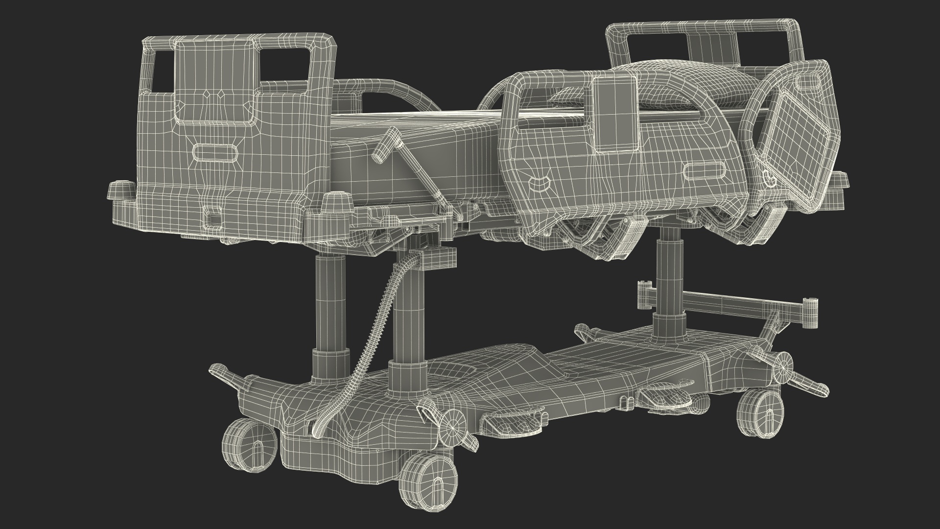 Intensive Care Bed Rigged for Maya 3D model