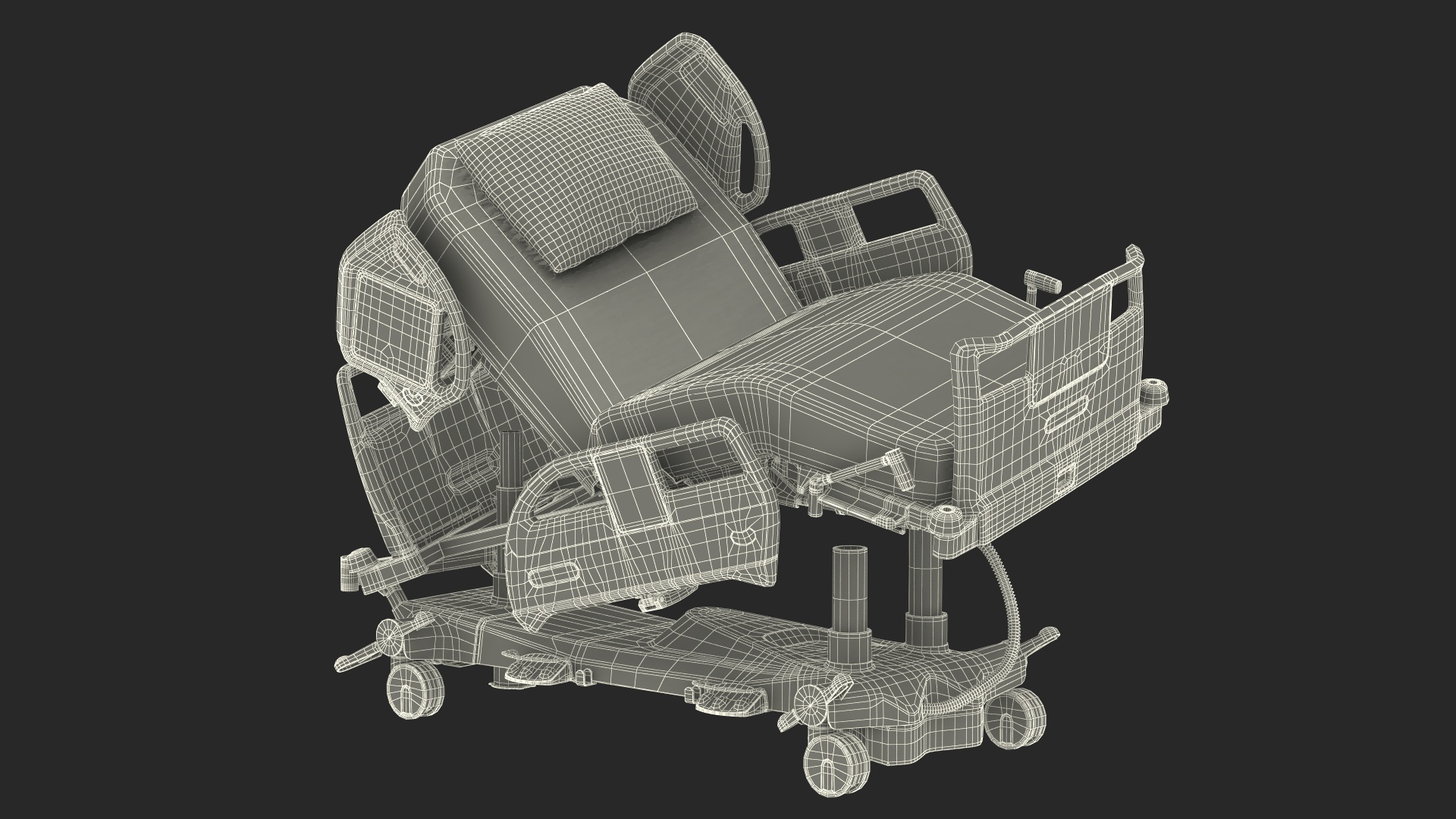 Intensive Care Bed Rigged for Cinema 4D 3D model