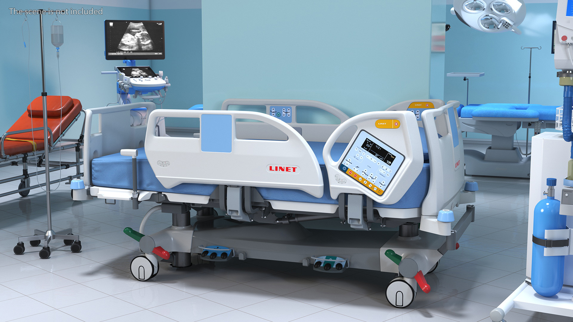 Intensive Care Bed Rigged for Cinema 4D 3D model