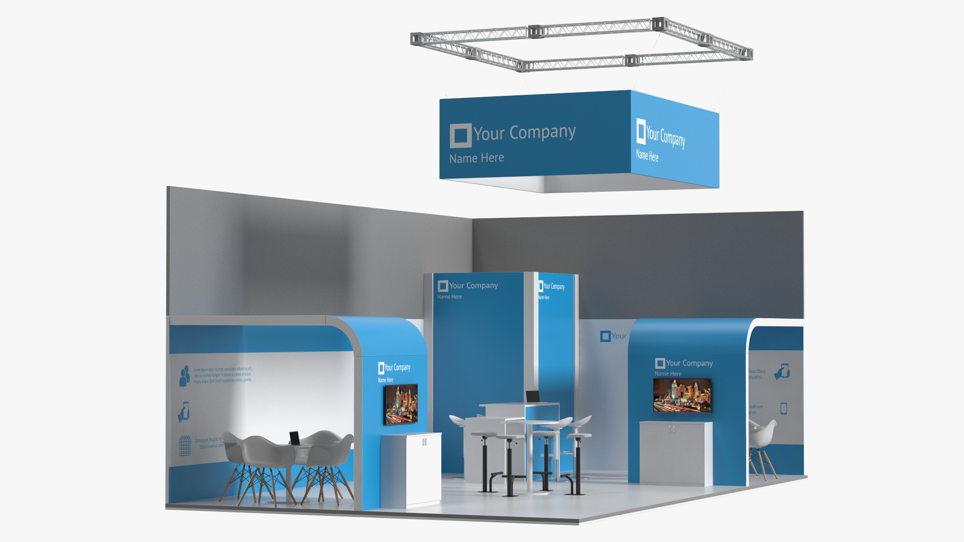 3D Exhibition Stand Blue