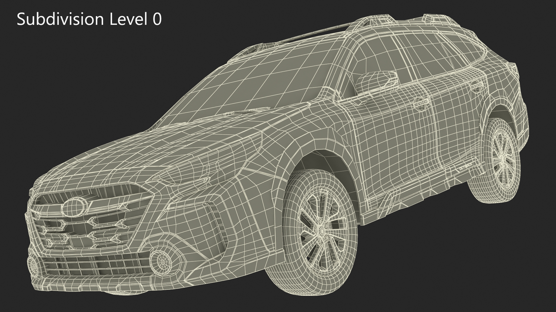 3D White Subaru Outback 2025 Simplified