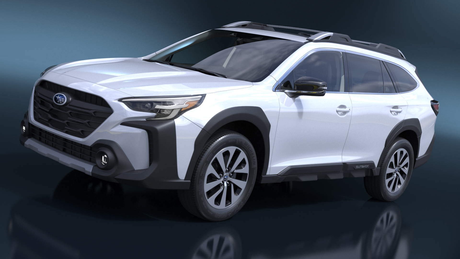 3D White Subaru Outback 2025 Simplified