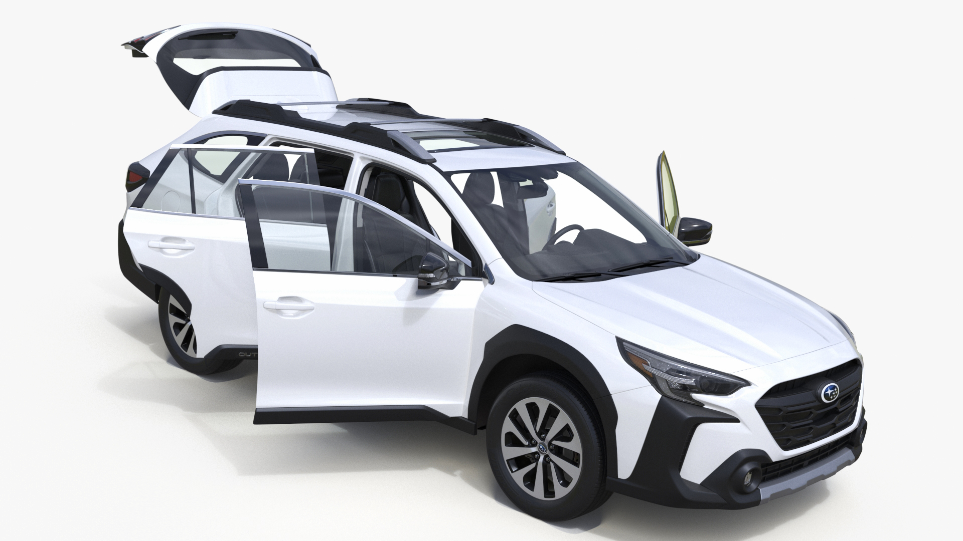 3D White Subaru Outback 2025 Simplified