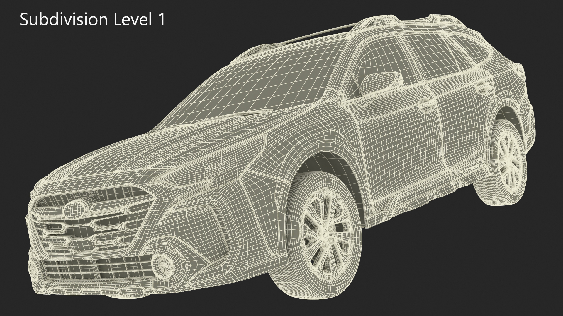 3D White Subaru Outback 2025 Simplified