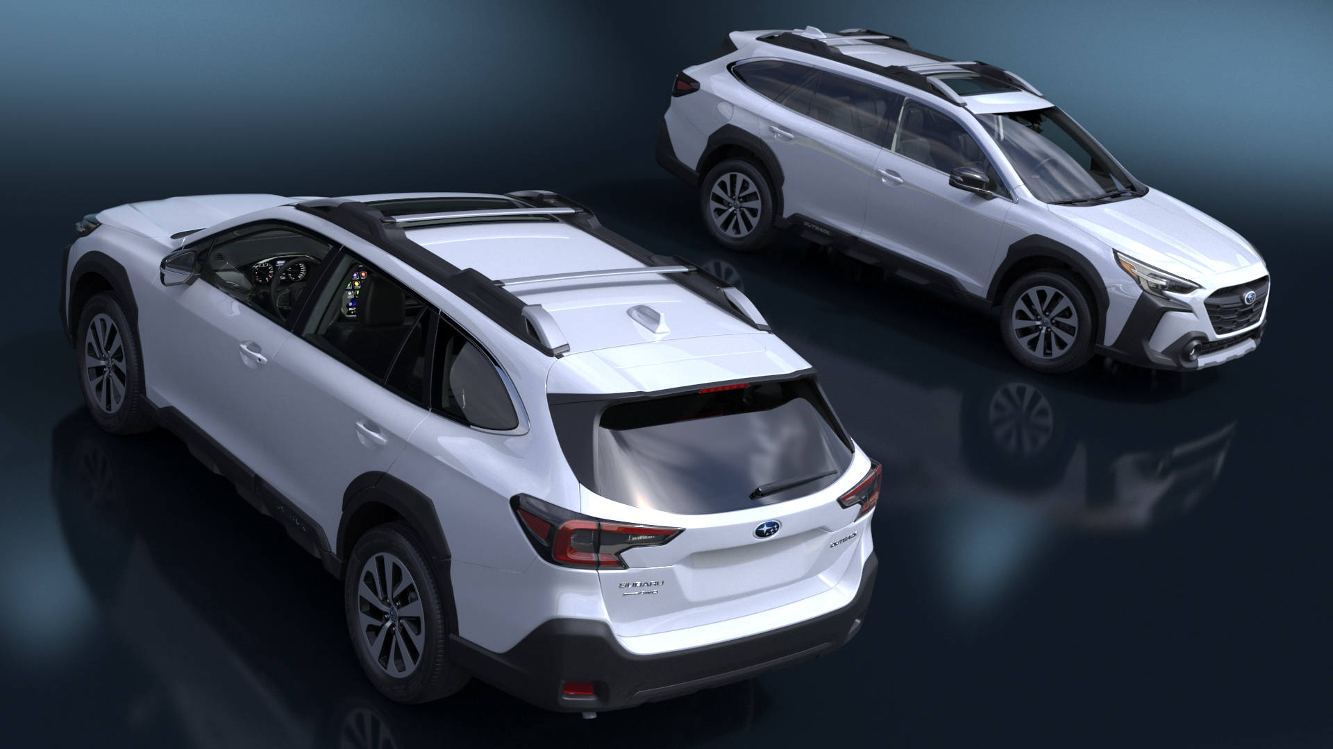 3D White Subaru Outback 2025 Simplified