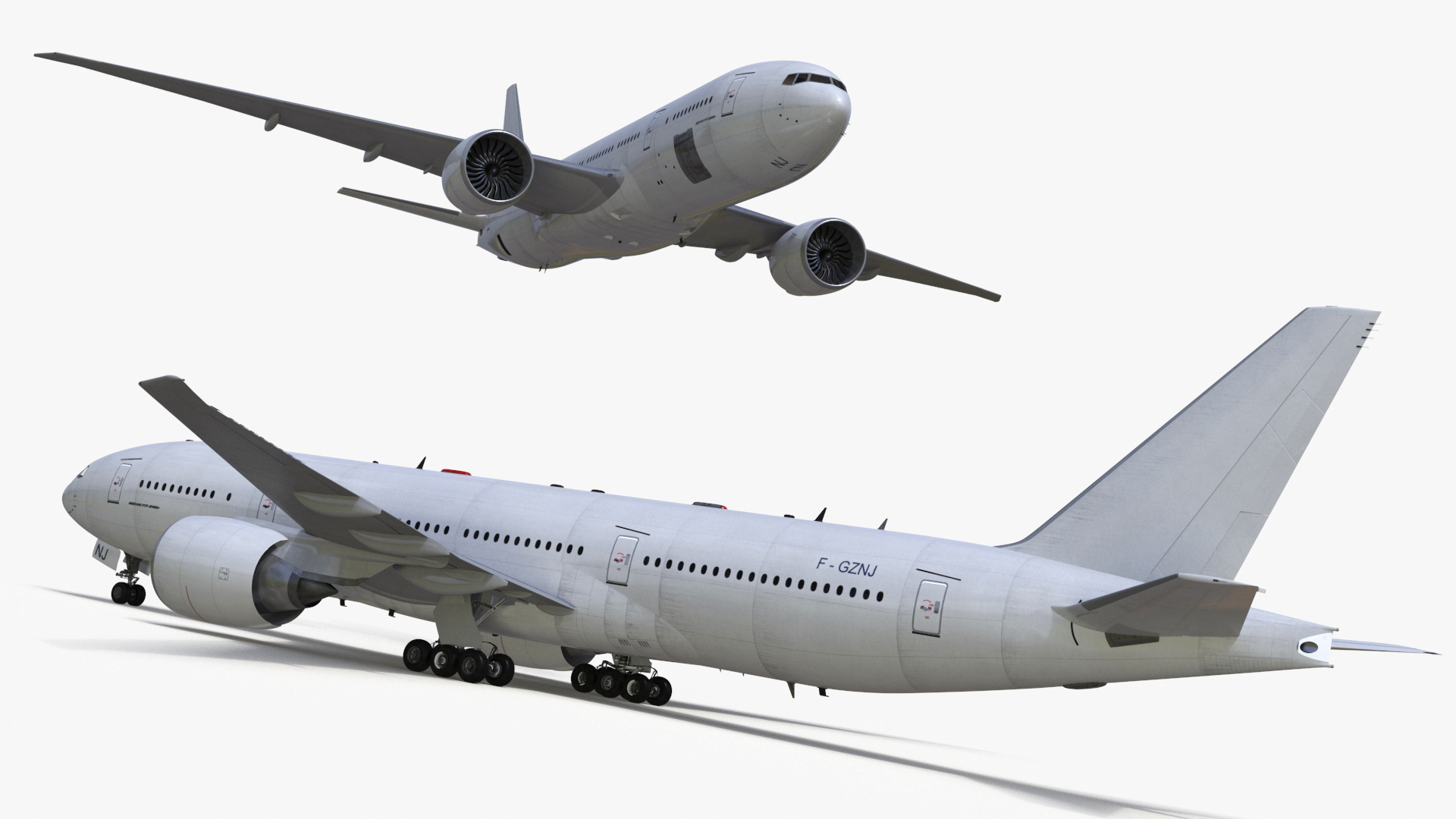 3D model Boeing 777-200 Passenger Aircraft Rigged