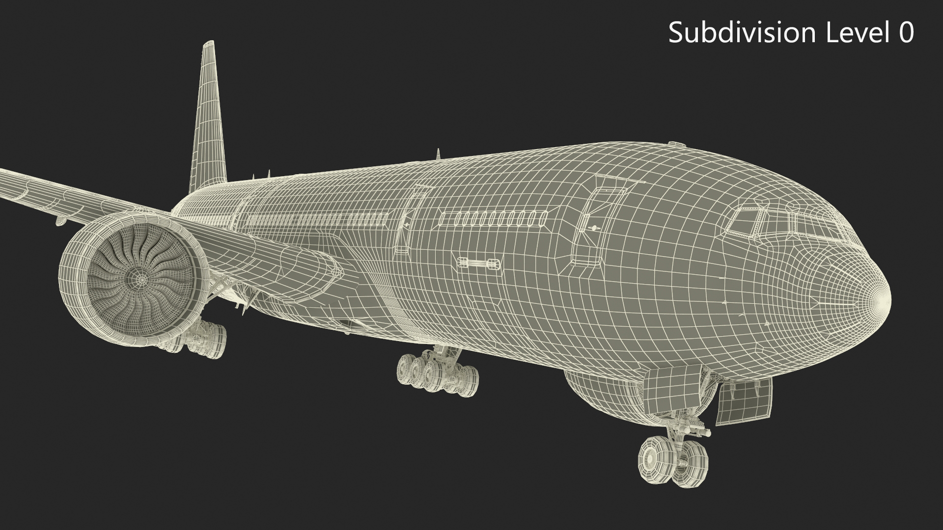 3D model Boeing 777-200 Passenger Aircraft Rigged