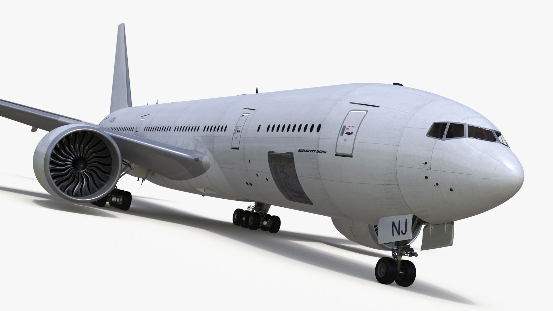 3D model Boeing 777-200 Passenger Aircraft Rigged