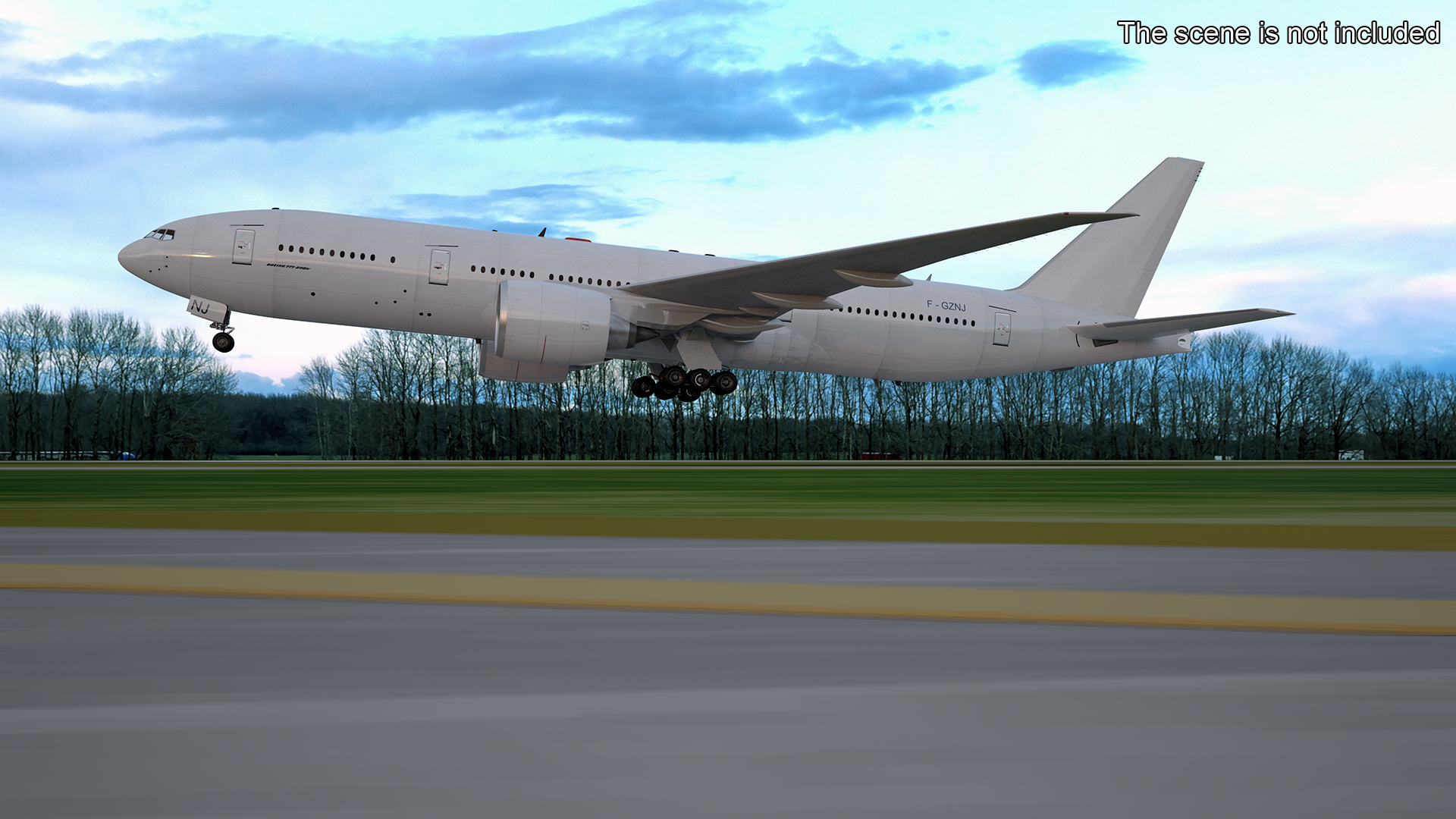 3D model Boeing 777-200 Passenger Aircraft Rigged