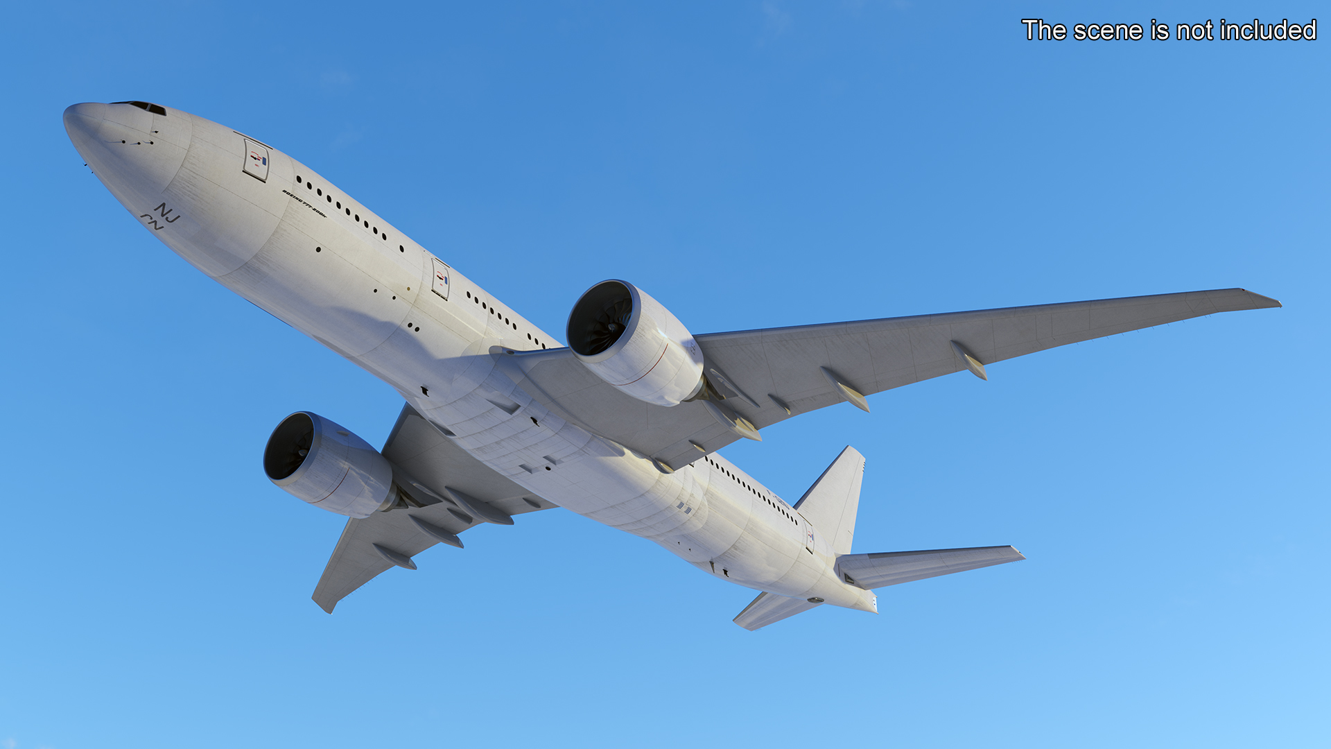 3D model Boeing 777-200 Passenger Aircraft Rigged