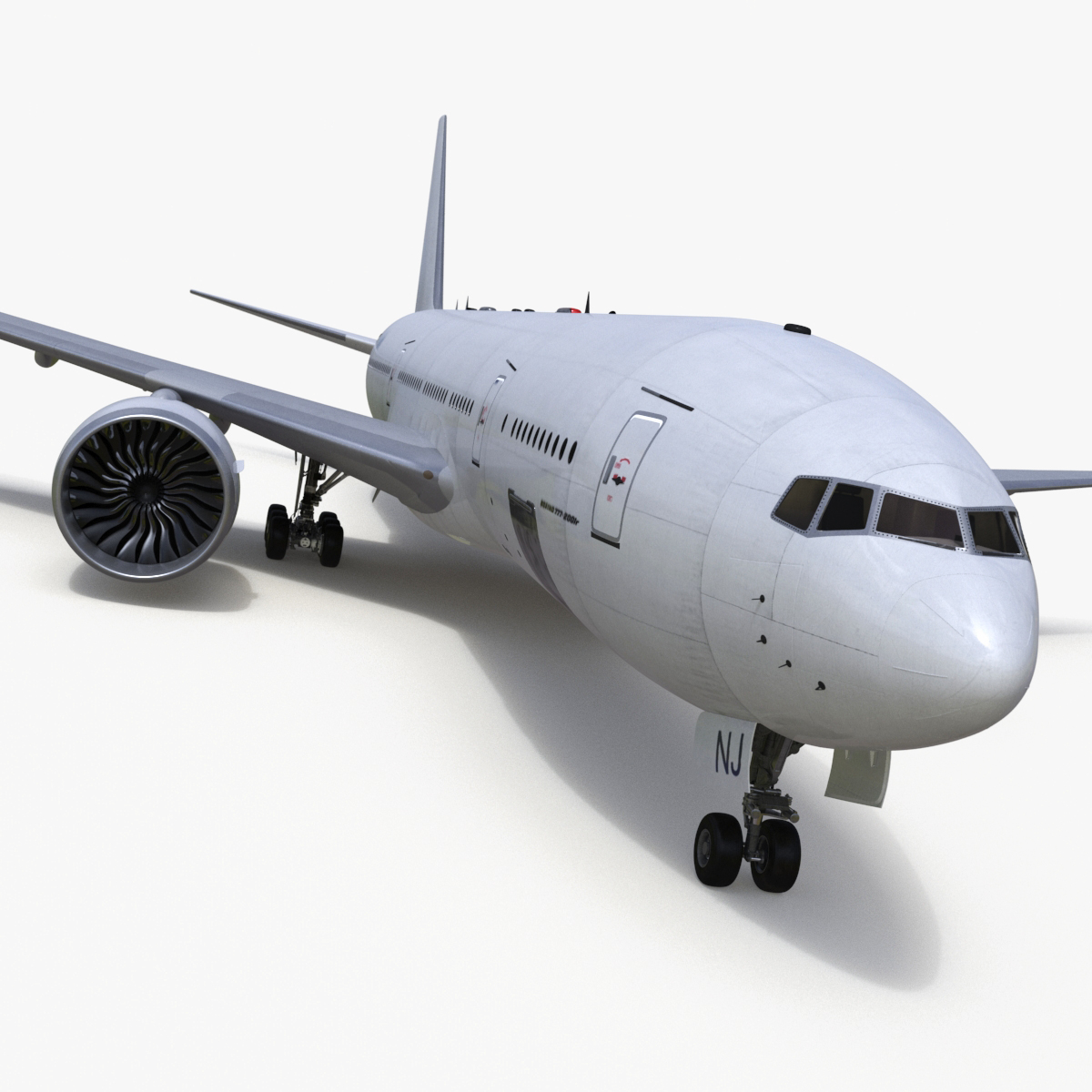 3D model Boeing 777-200 Passenger Aircraft Rigged