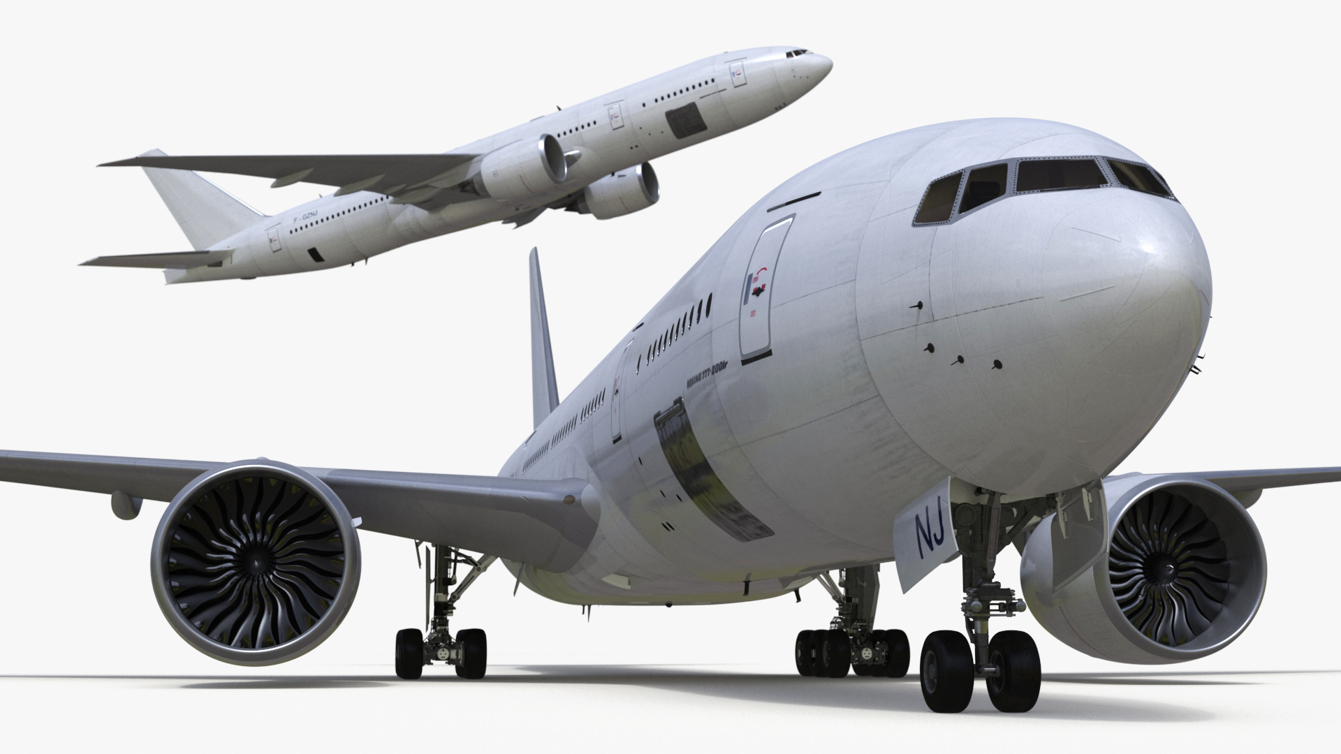 3D model Boeing 777-200 Passenger Aircraft Rigged