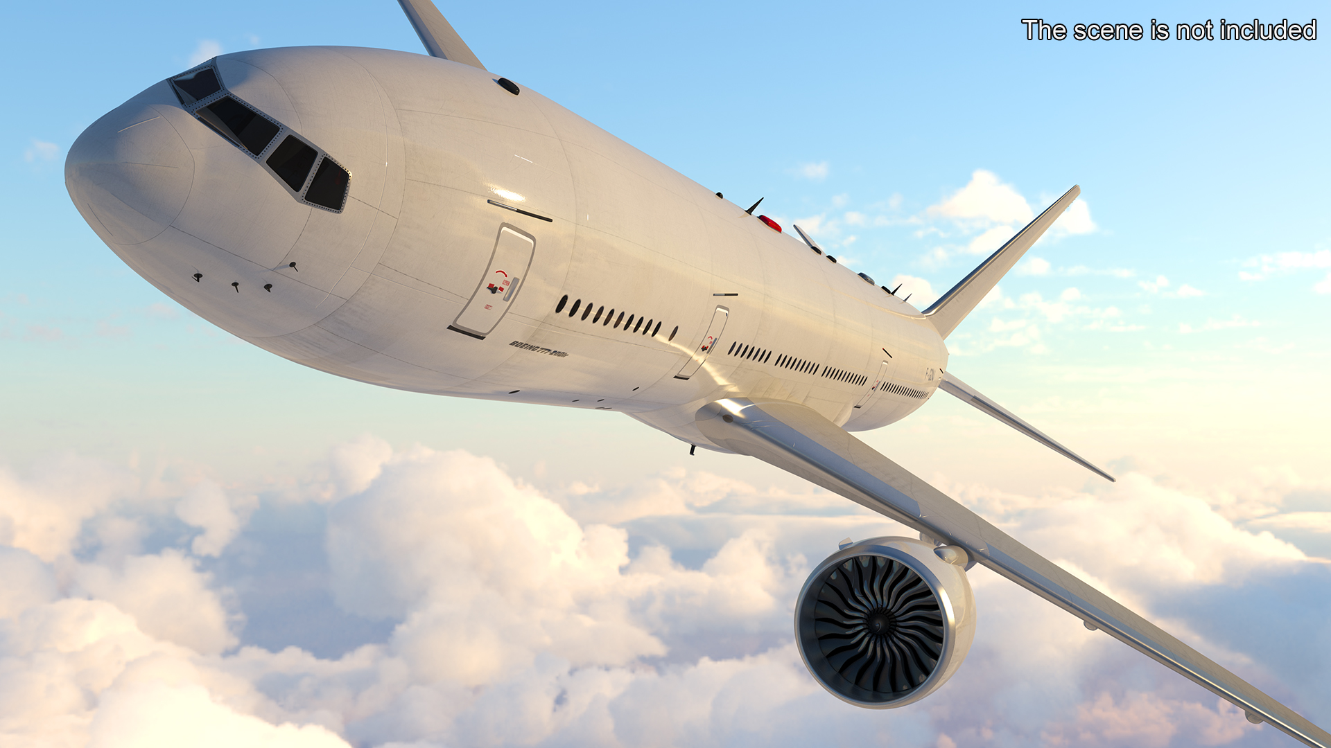 3D model Boeing 777-200 Passenger Aircraft Rigged