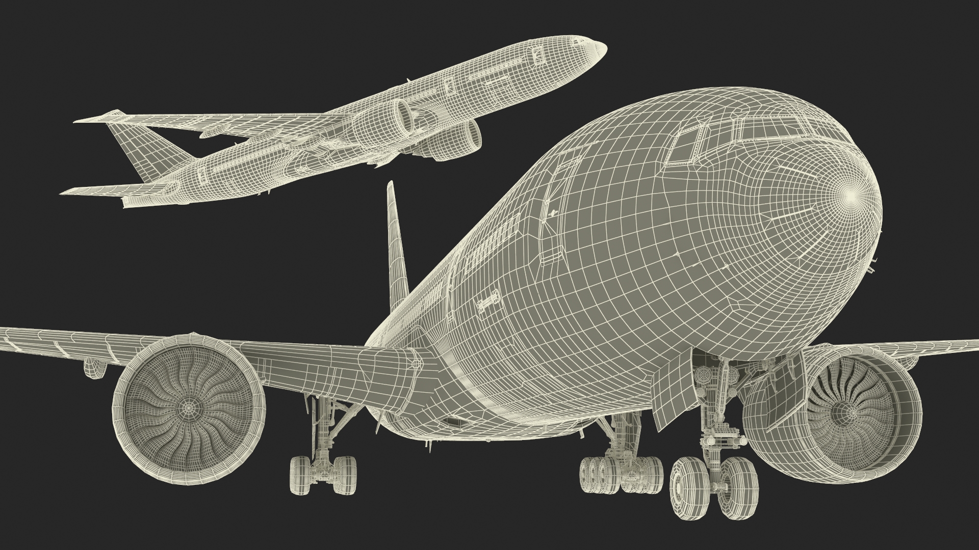 3D model Boeing 777-200 Passenger Aircraft Rigged