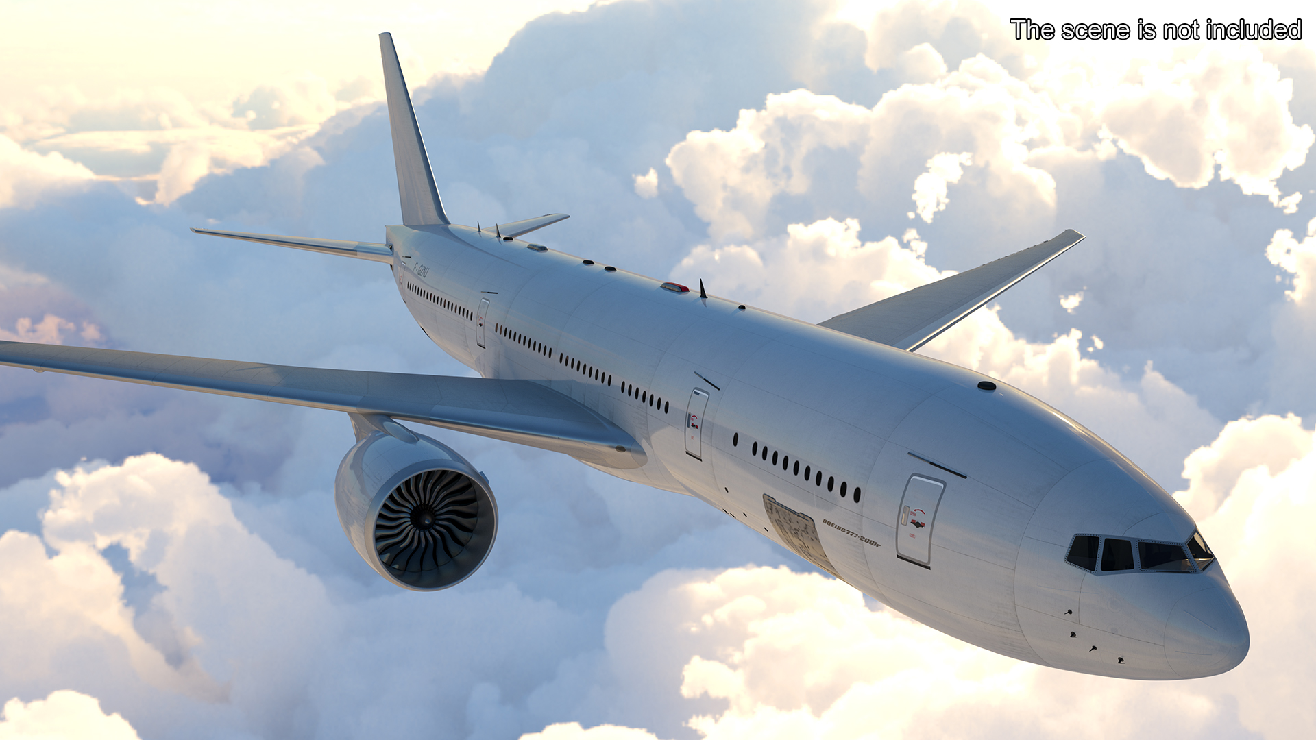 3D model Boeing 777-200 Passenger Aircraft Rigged