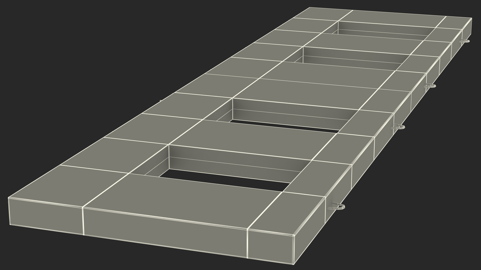 Concrete Panel with Windows Long 3D