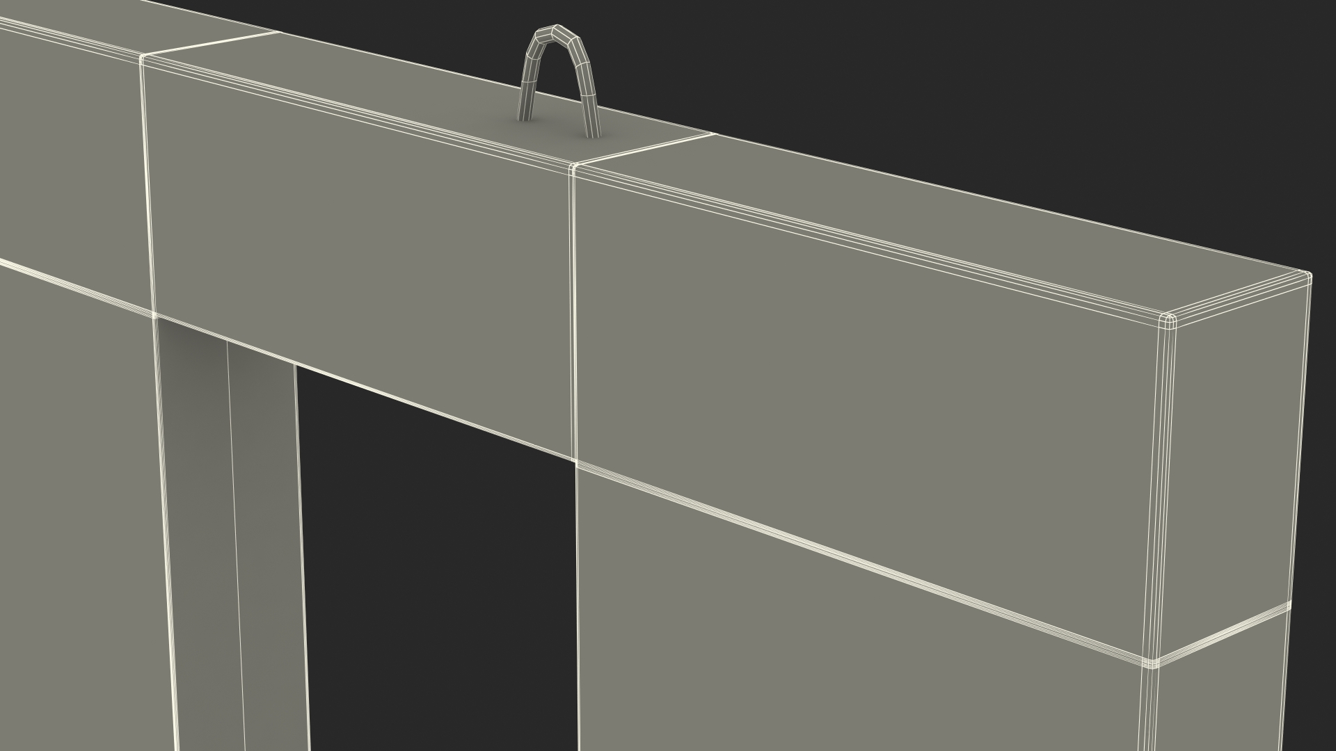 Concrete Panel with Windows Long 3D