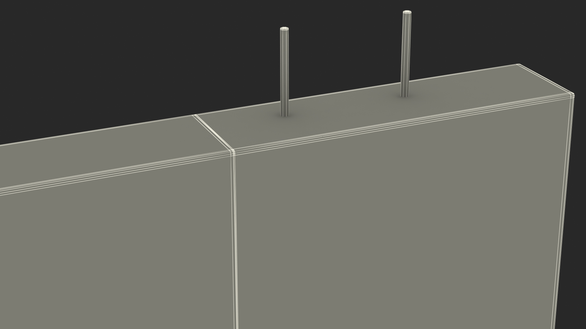 Concrete Panel with Windows Long 3D