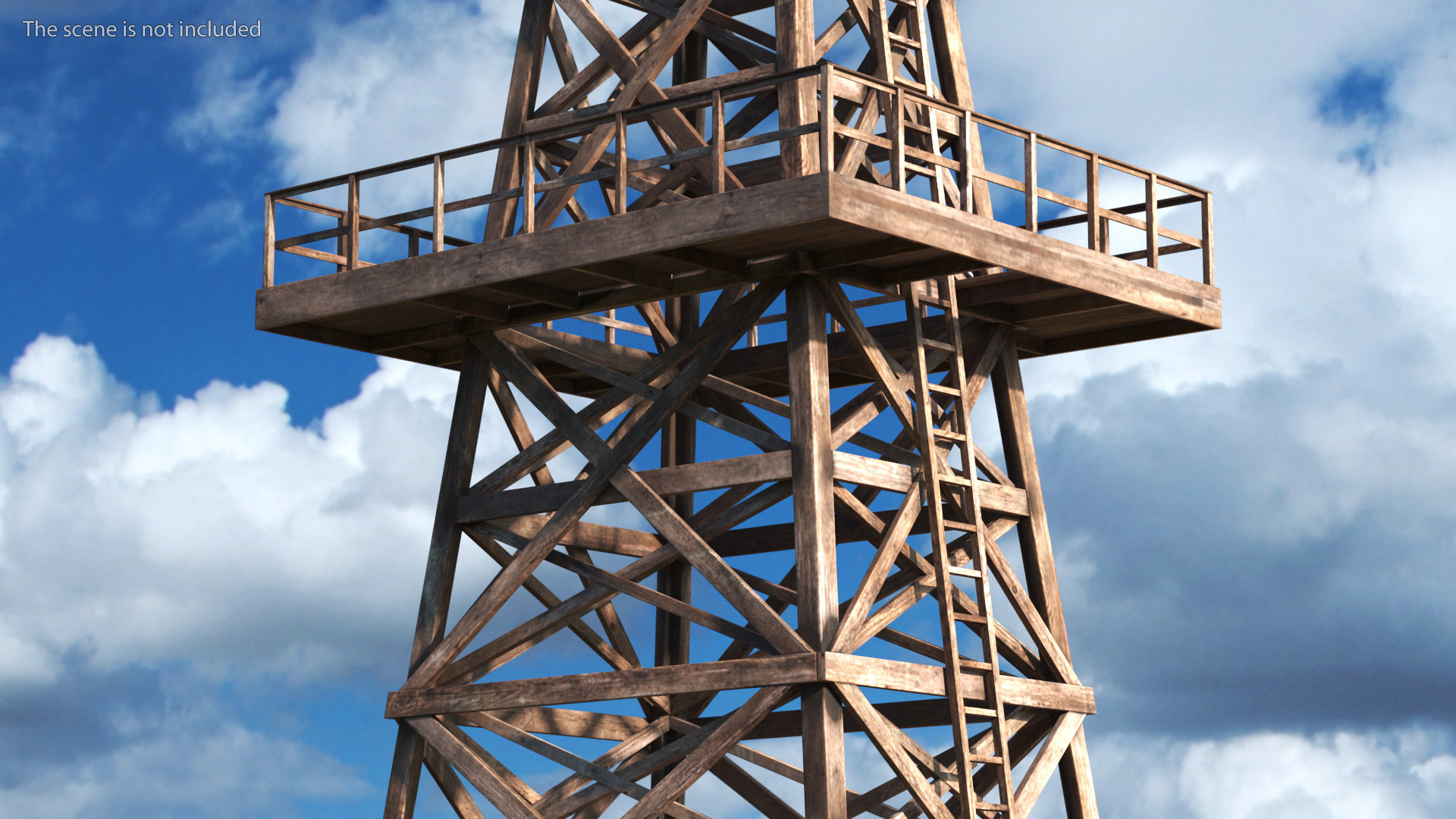 Old Wooden Oil Derrick 3D