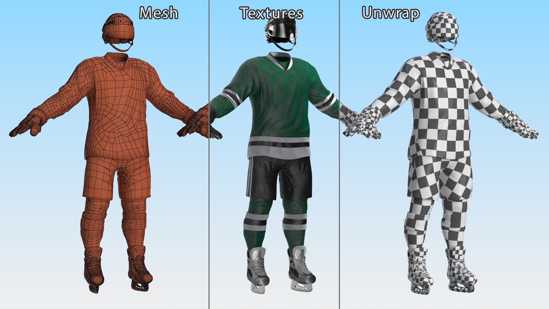 Ice Hockey Player Gear 3D