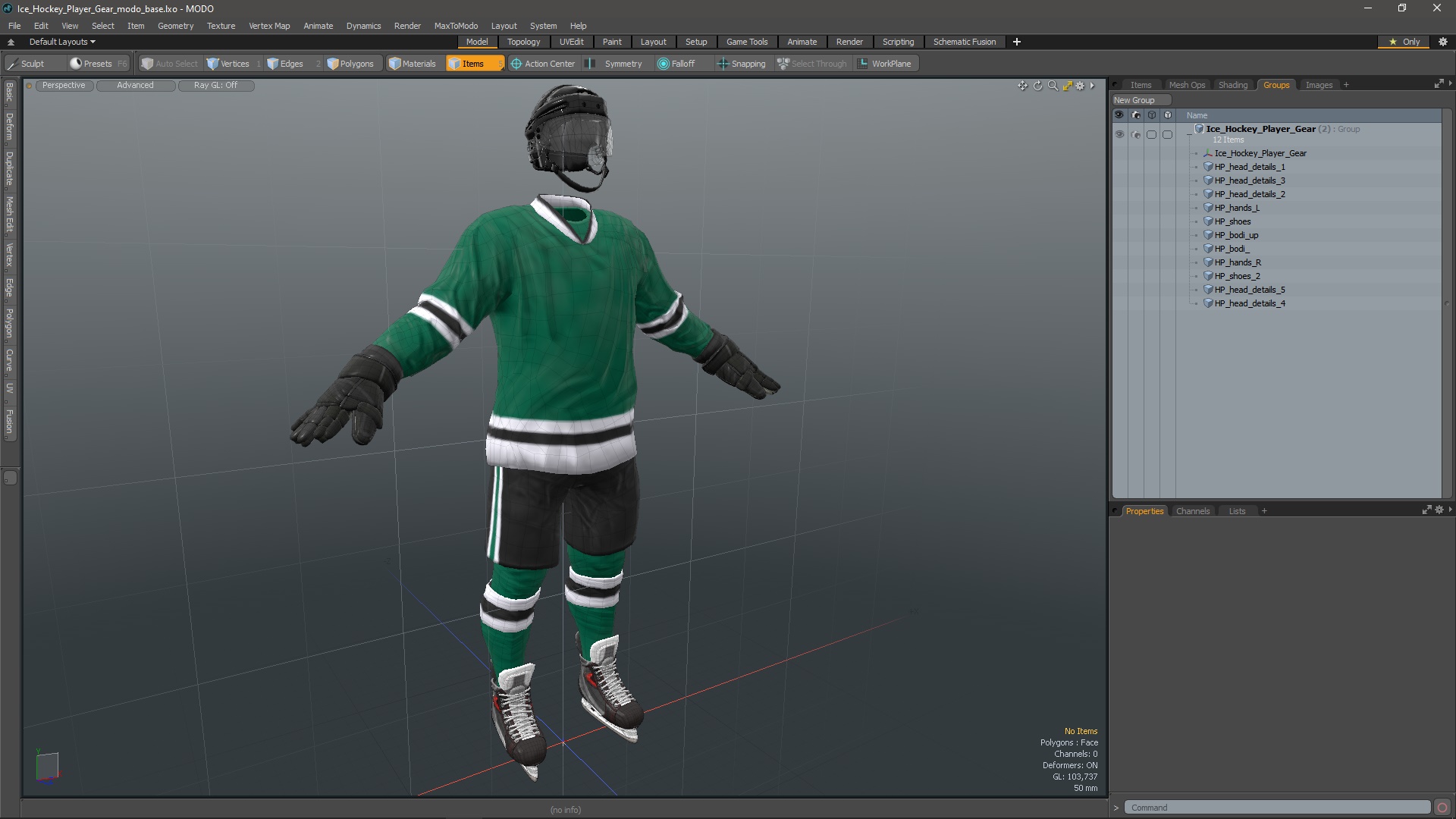 Ice Hockey Player Gear 3D