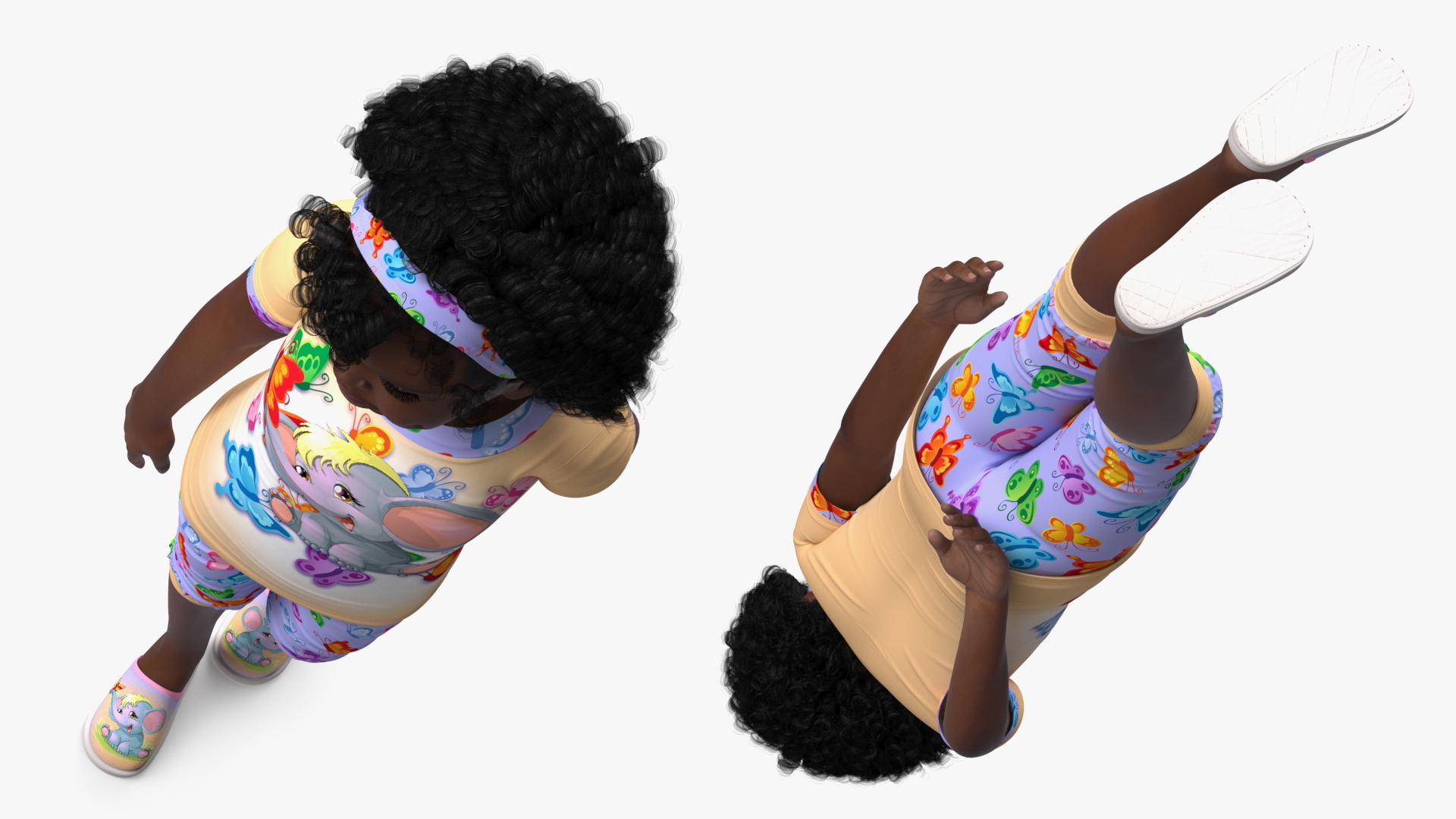 Black Child Girl Home Style 3D