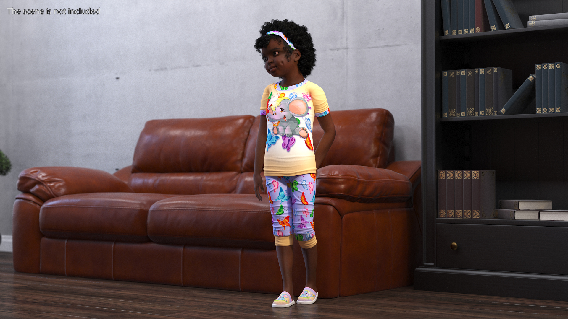 Black Child Girl Home Style 3D