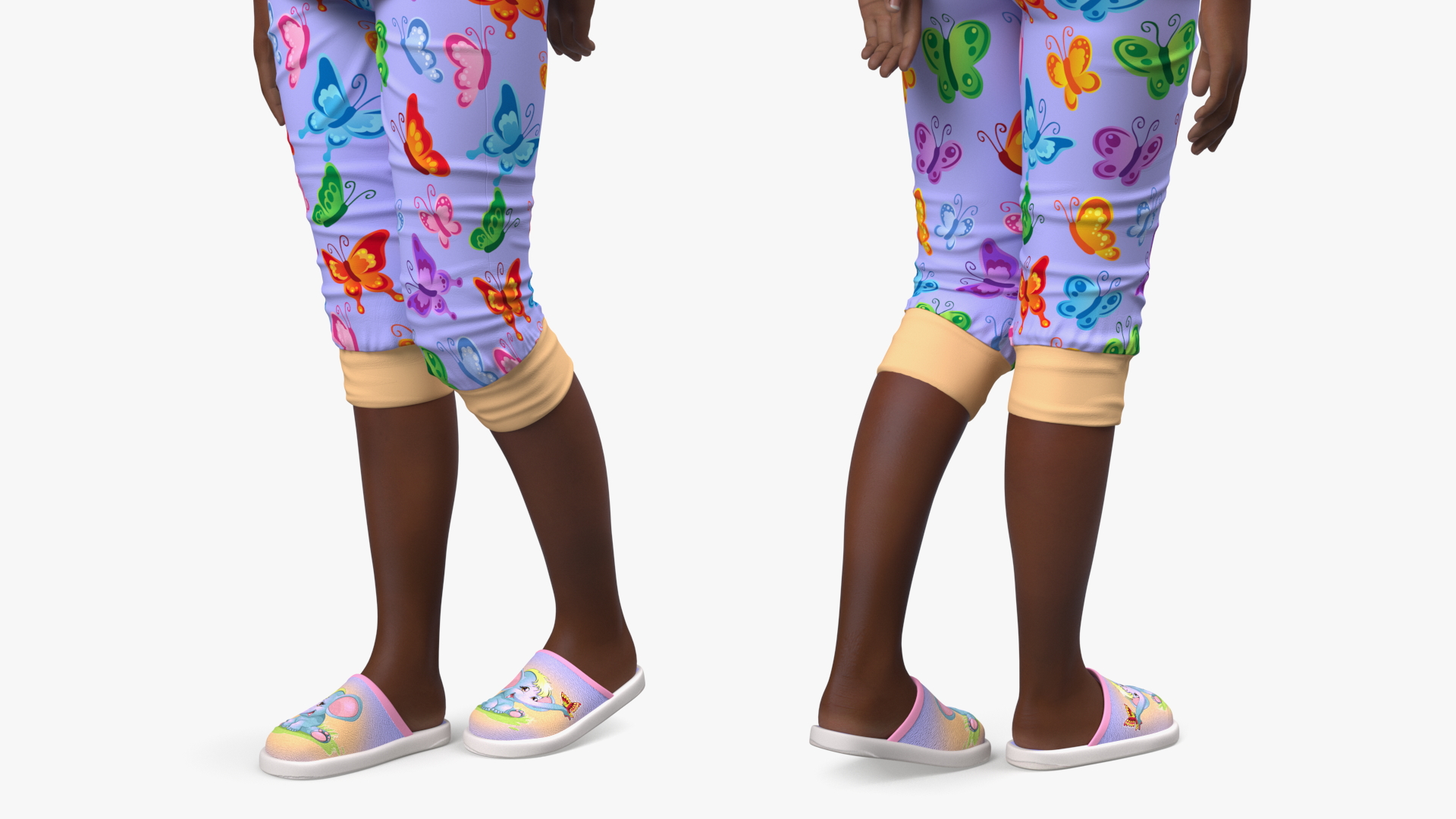 Black Child Girl Home Style 3D