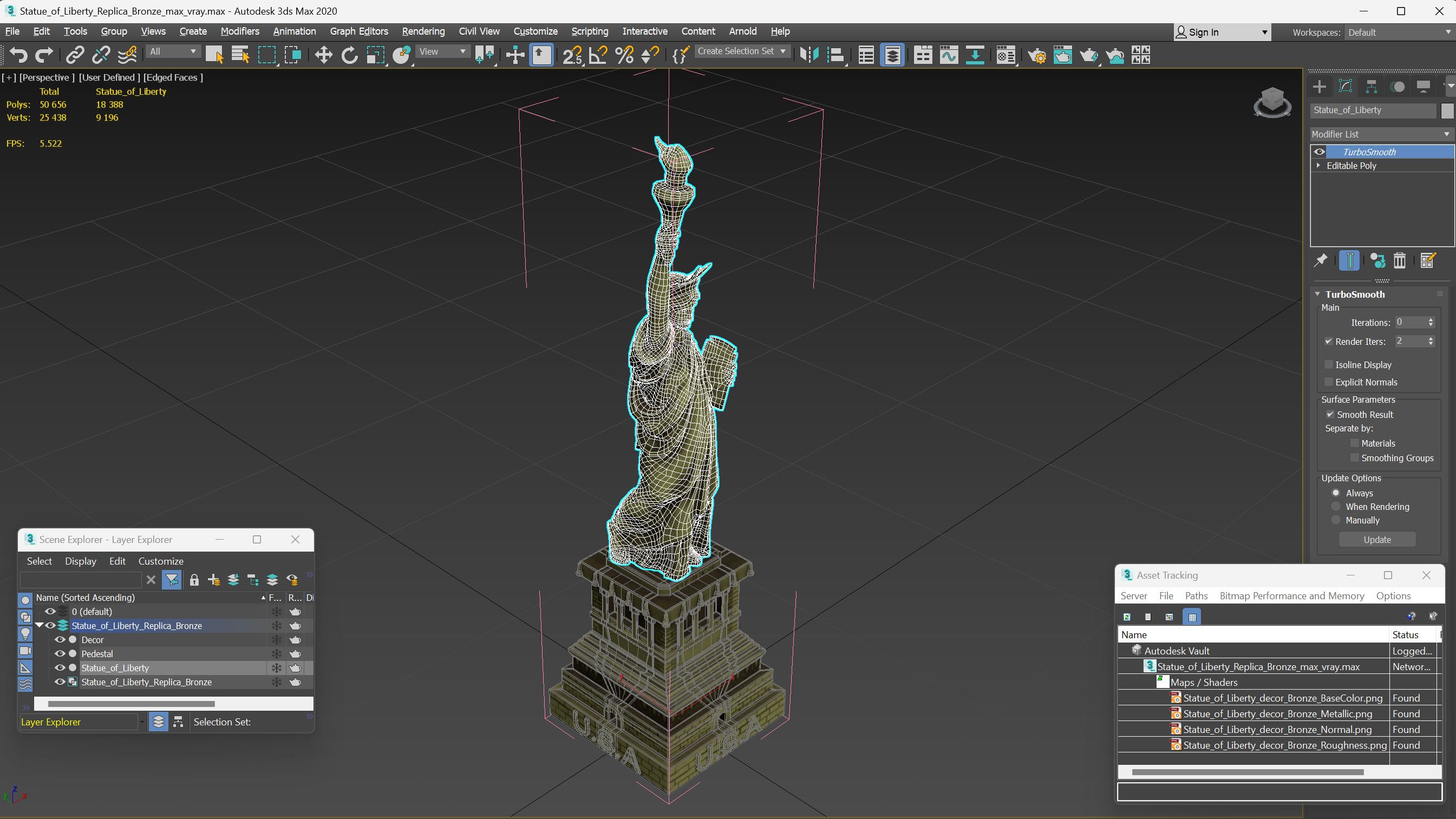 Statue of Liberty Replica Bronze 3D