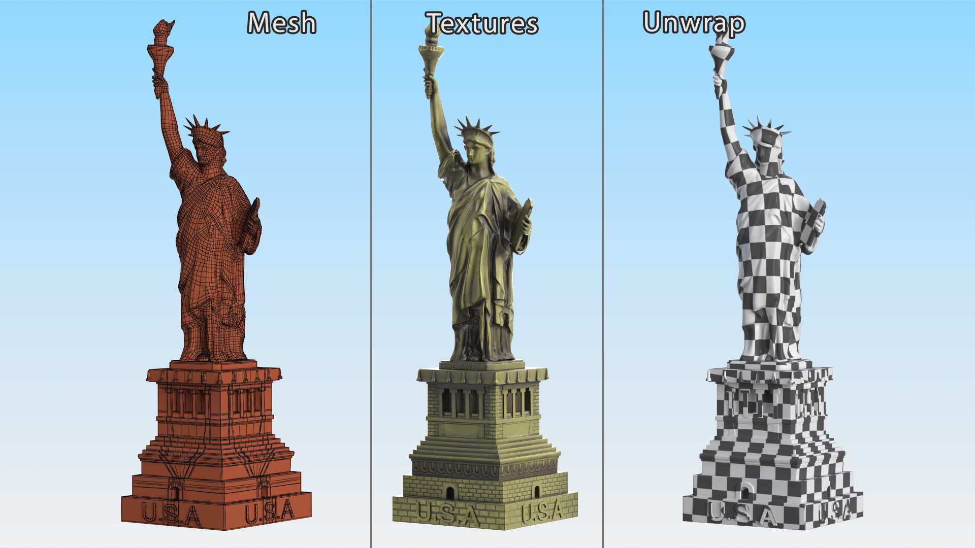 Statue of Liberty Replica Bronze 3D