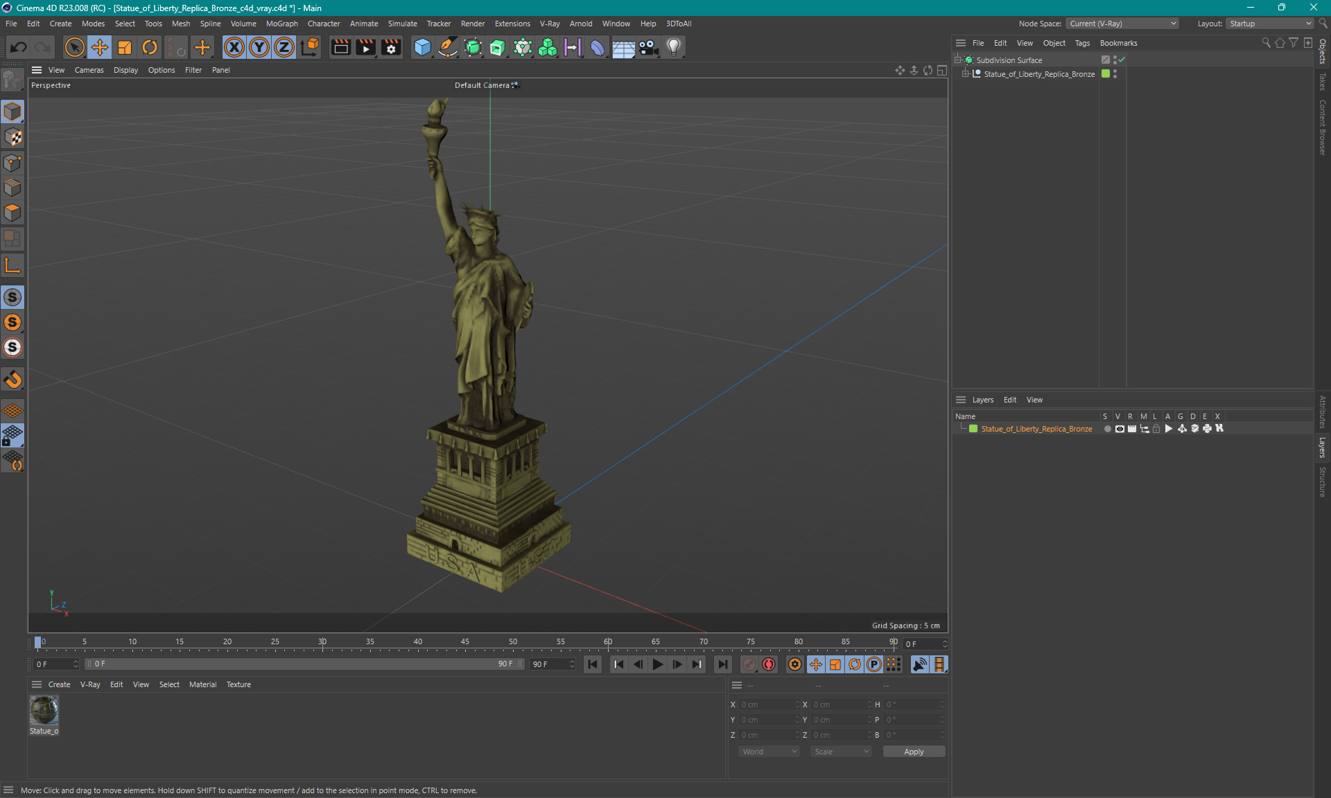 Statue of Liberty Replica Bronze 3D