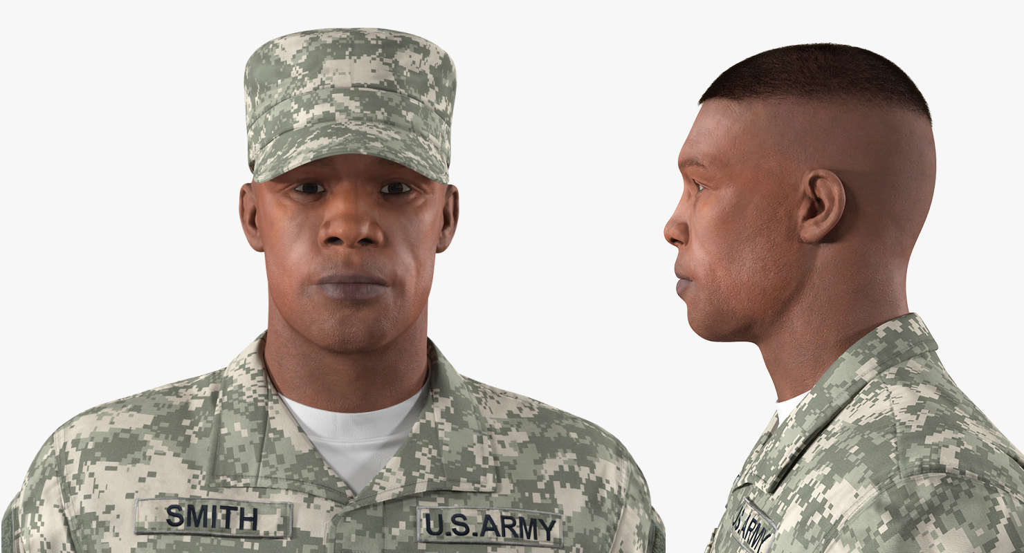 3D US Army Soldier Marching Fur model