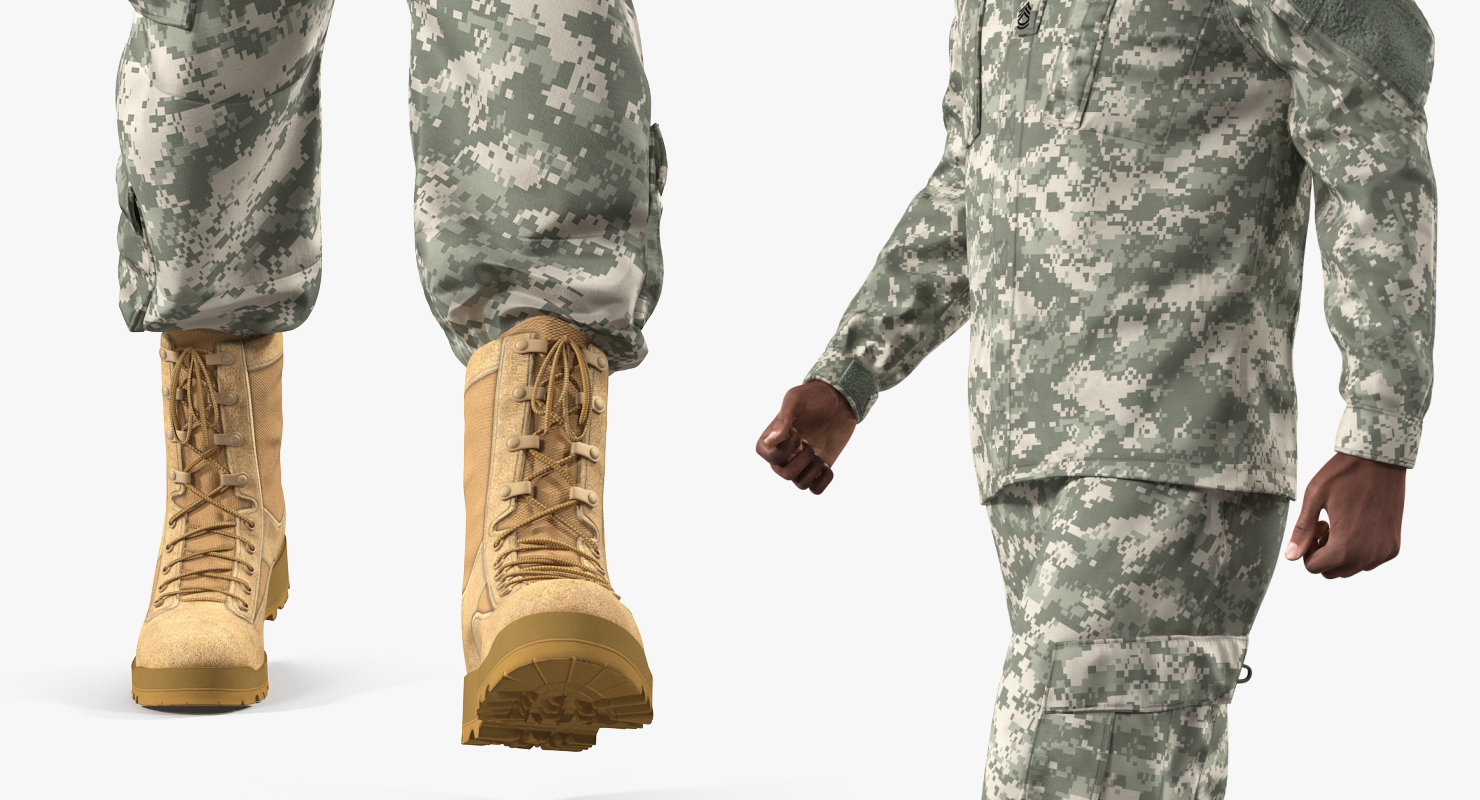 3D US Army Soldier Marching Fur model