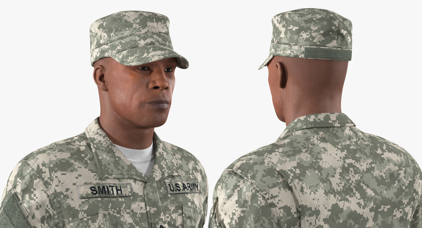 3D US Army Soldier Marching Fur model