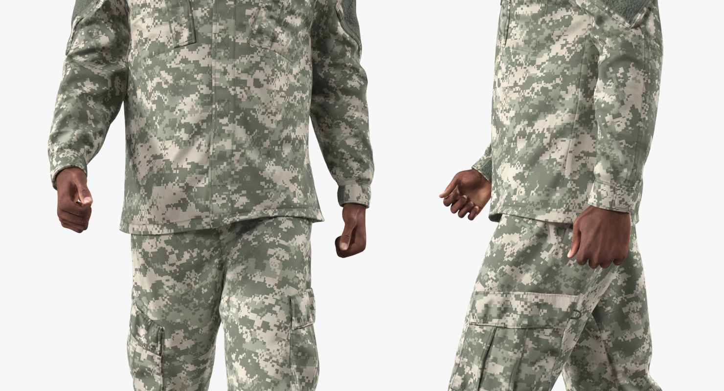 3D US Army Soldier Marching Fur model