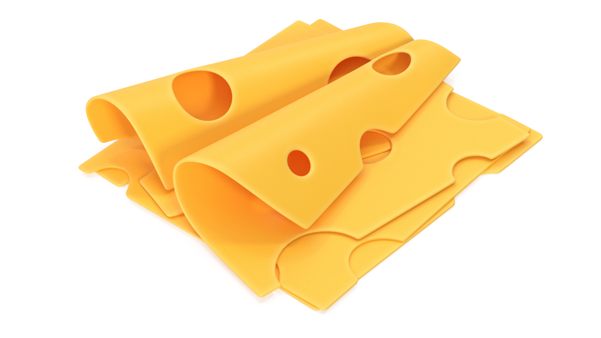 3D model Cartoon Slices of Swiss Cheese