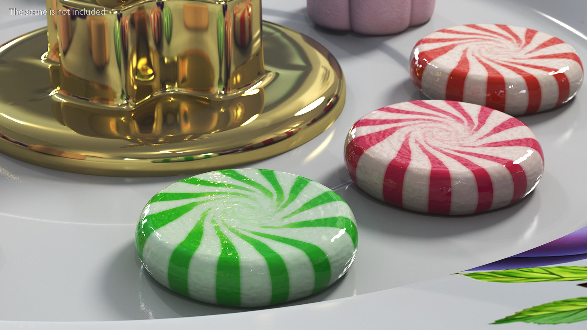 Green Round Candy 3D