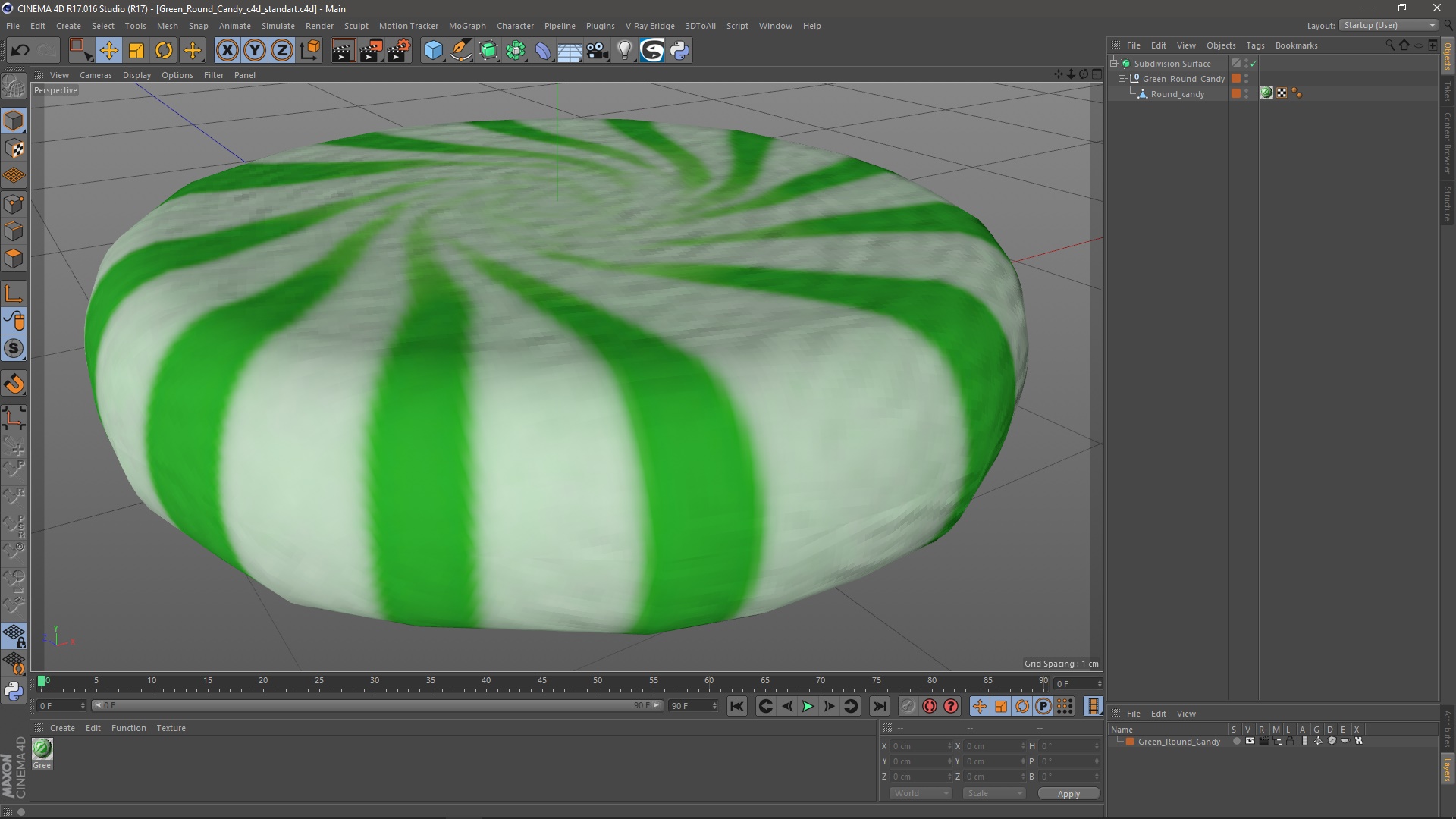 Green Round Candy 3D