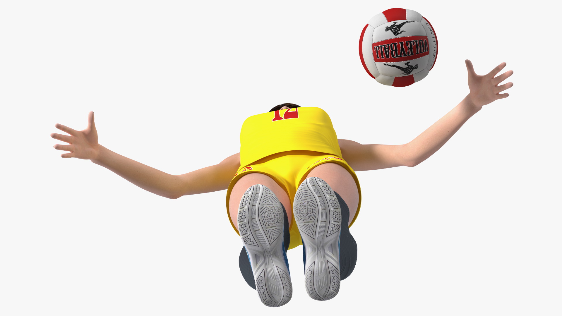 Young Chinese Woman Volleyball Player T-pose 3D model