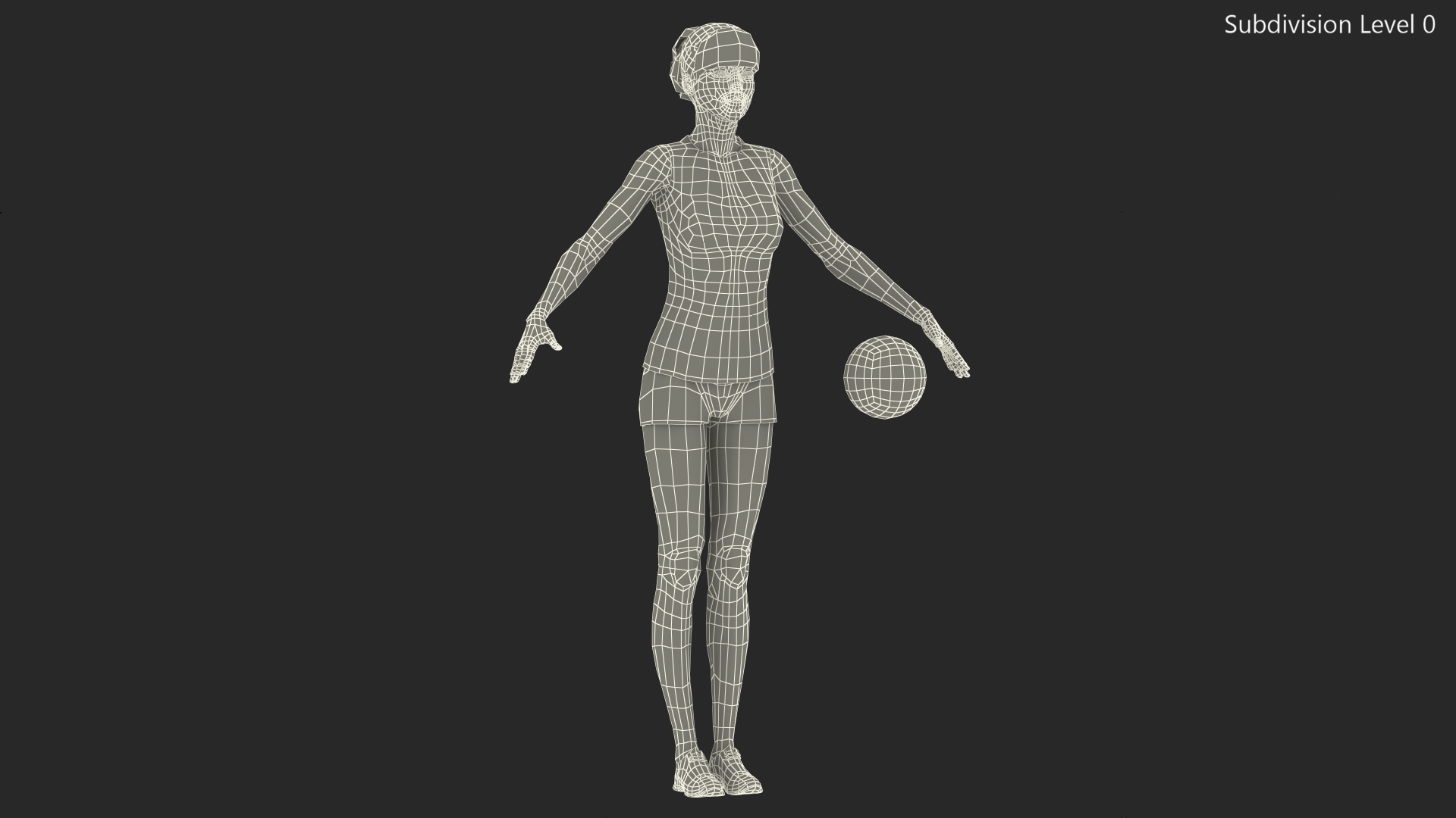 Young Chinese Woman Volleyball Player T-pose 3D model