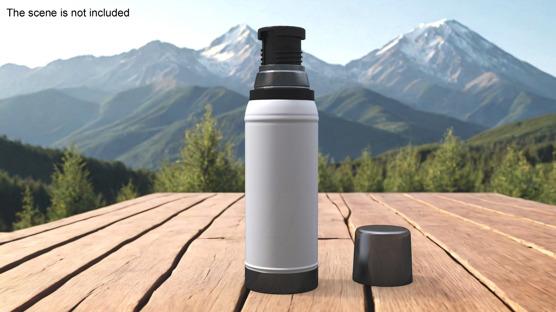 White Thermos Flask Open 3D model