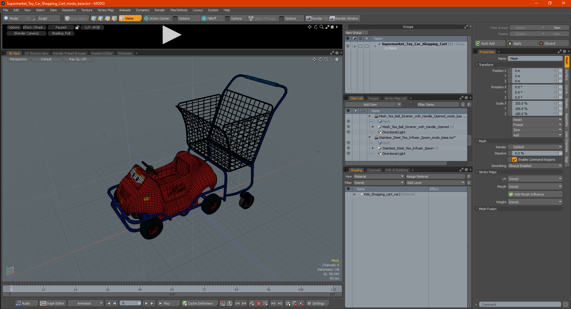 3D Supermarket Toy Car Shopping Cart model