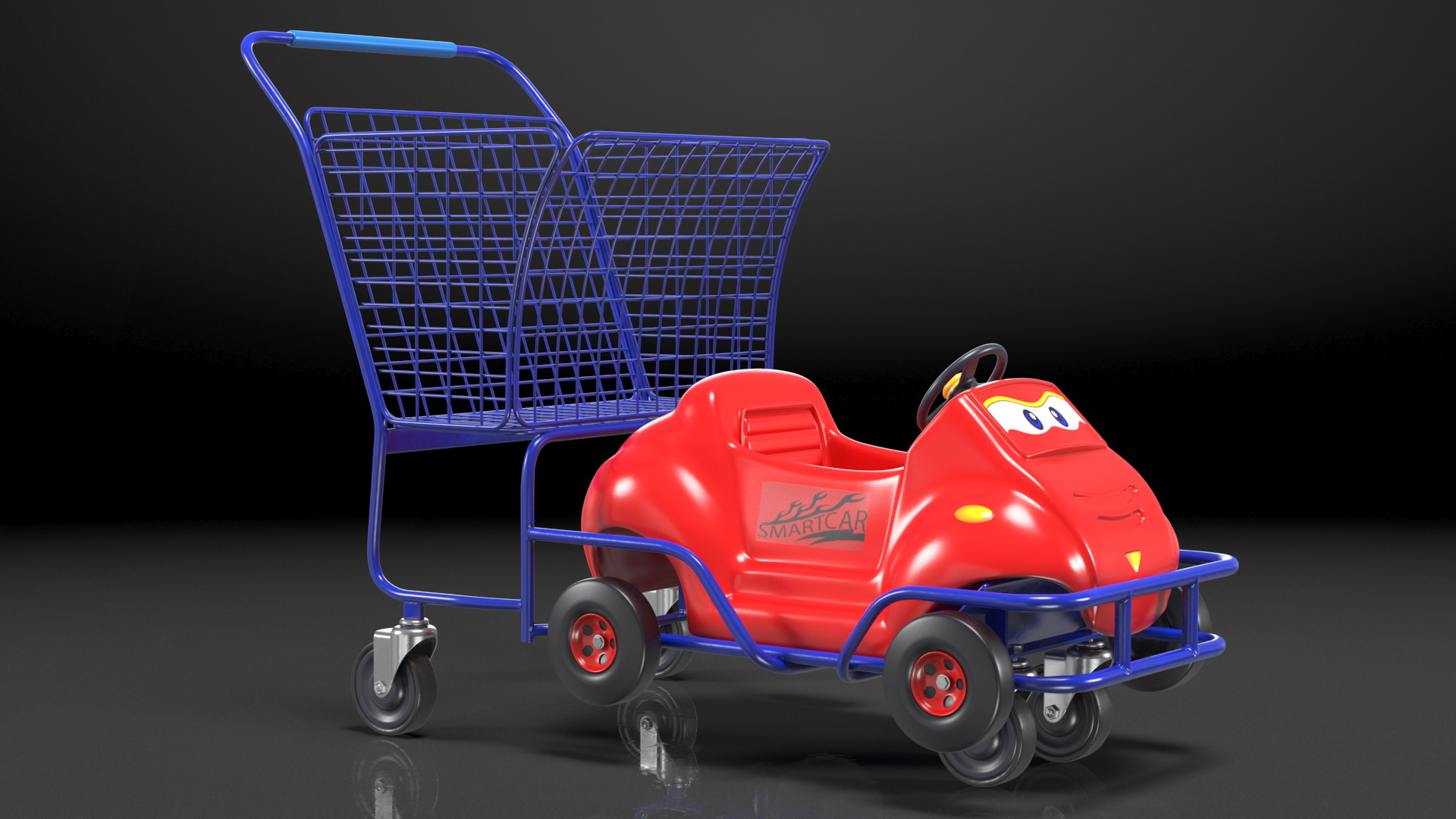 3D Supermarket Toy Car Shopping Cart model